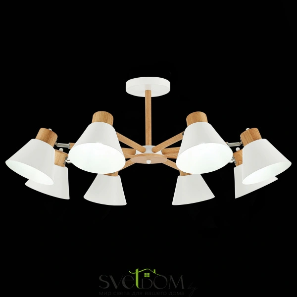 SLE103702-08 Светильник потолочный Светлое дерево, Белый/Белый E27 8*60W BUVE