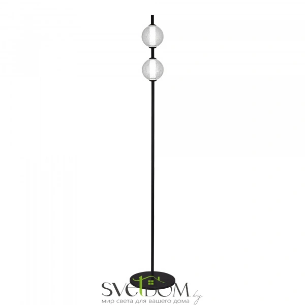 SL6120.405.01 Светильник напольный ST-Luce Черный/Прозрачное кракелированное стекло LED 2*8,5W 3000K PEEK