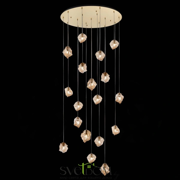 SL1175.303.18 Светильник подвесной ST-Luce Латунь/Янтарный E14 18*40W PORTICI