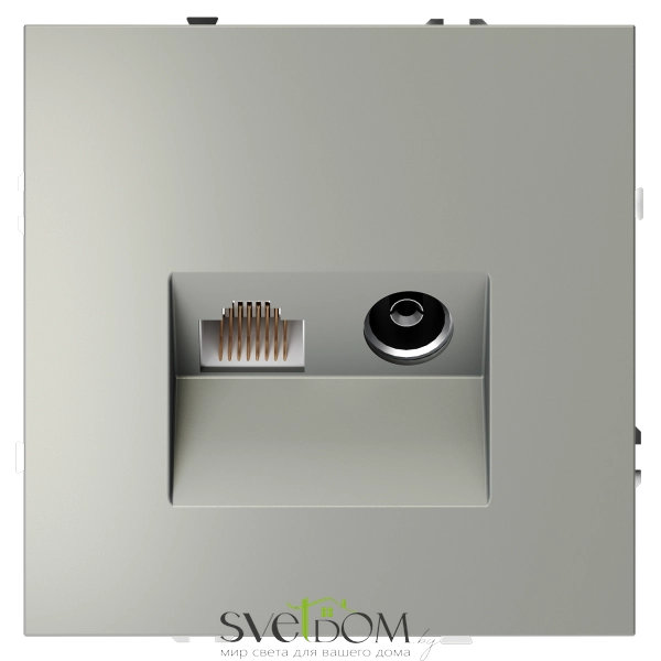 Розетка TV+RJ Voltum S70 Сталь VLS060705 Voltum VLS060705