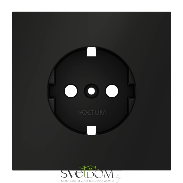 Накладка для розетки с заземлением Voltum S70 Черный VLS000608 Voltum VLS000608