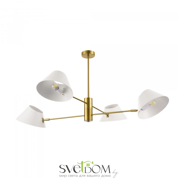 SLE1253-353-04 Светильник подвесной Латунь/Белый E14 4*60W NORBI