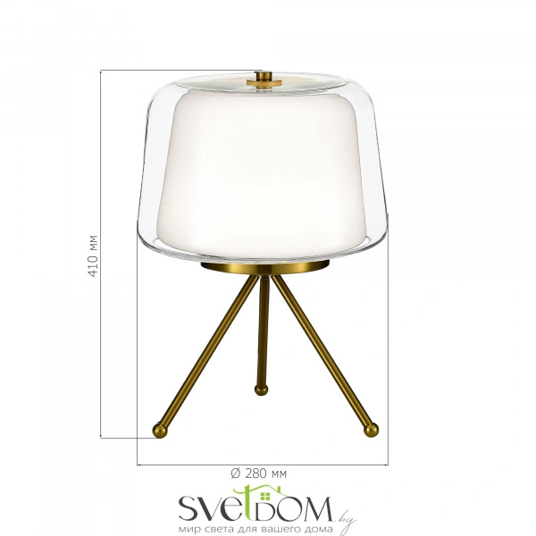 SL6127.304.01 Прикроватная лампа ST-Luce Латунь/Белый, Прозрачный LED 1*16W 3000K PANDORA