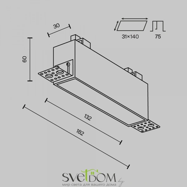 Встраиваемый светильник Technical DL066-12W3-6K-TRS-W