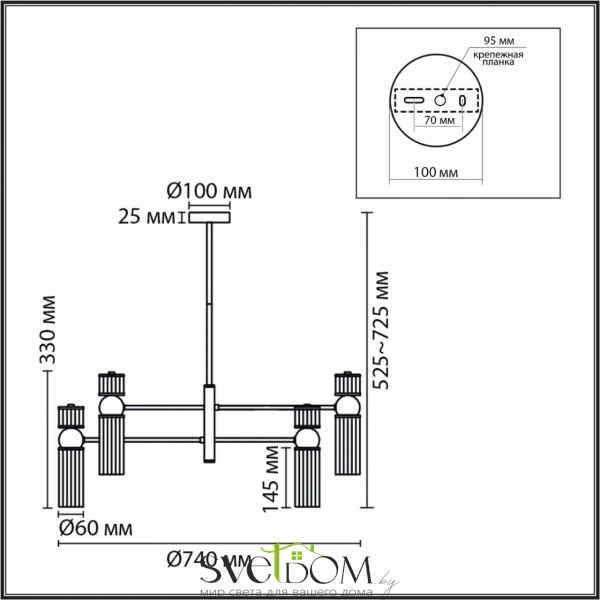 8277/8 MODERNI LN26 164 сатин никель/прозрачный, металл/стекло Люстра Е14 8*40W 220V DENVER