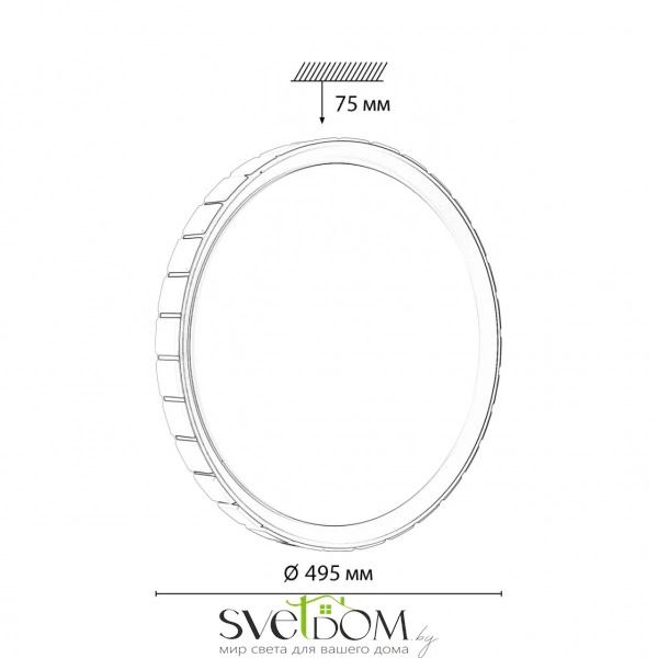 7696/ELN PALE SN 90 Светильник пластик/серебристый LED 76Вт 3000/4000/6000К D495 IP43 CCT KUPI SILVER