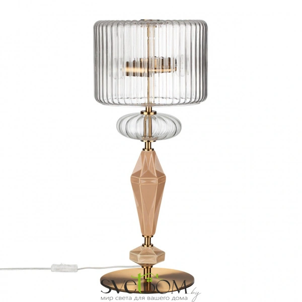 5414/2T MODERN ODL_EX26 023 античная бронза/терракот/бежевый/металл/керамика Настольная лампа E14 2*40W TERRA