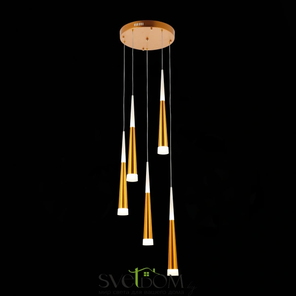 SLE200103-05 Светильник подвесной Золотистый/Золотистый, Белый LED 5*7W 3000K ORPELO