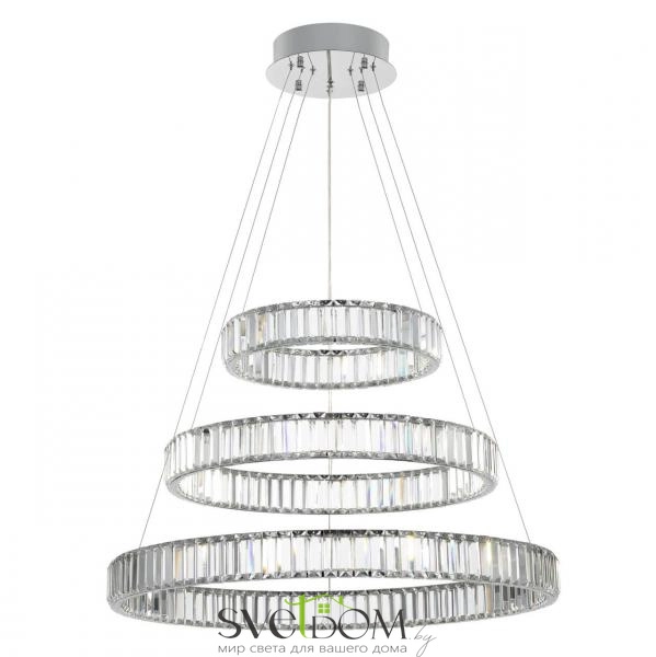 Citilux Чезаре CL338381 LED Люстра хрустальная с пультом Хром