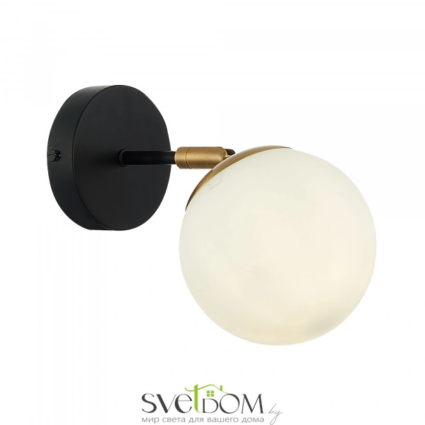 SLE220401-01 Светильник настенный Черный, Латунь/Белый E27 1*60W FORLI