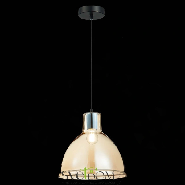 SLE114723-01 Подвес Черный/Янтарный E27 1*60W BACCHI