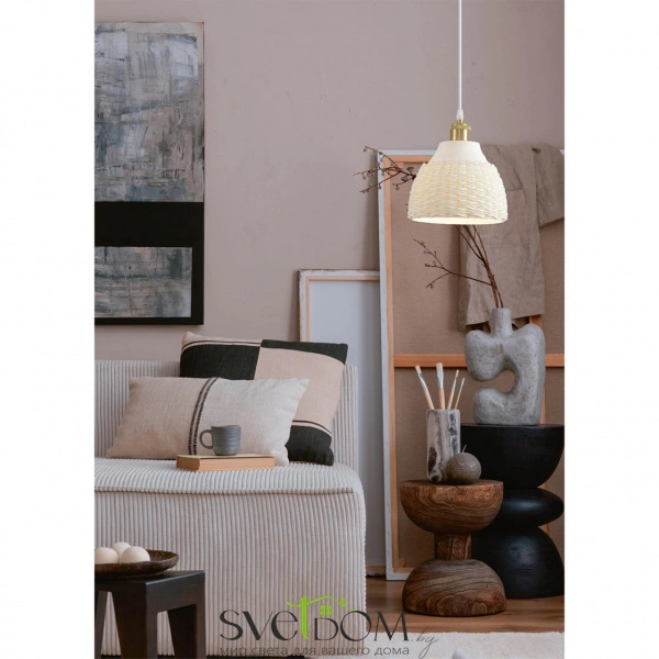 8350/1B SUSPENTIONI LN26 373 белый, металл/керамика Подвес E27 60W 220V CANESTRA