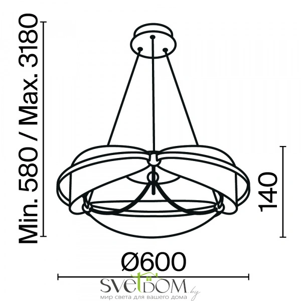 Подвесной светильник Maytoni MOD281PL-L45BS3K