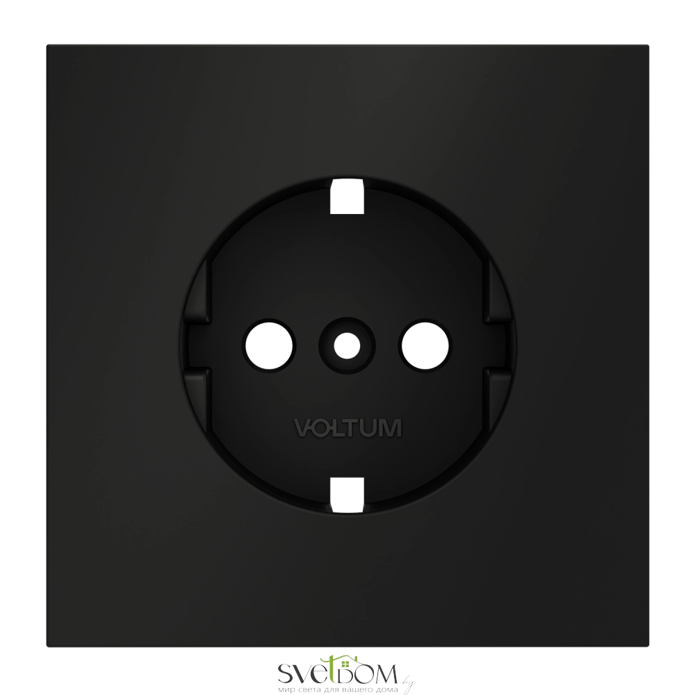 Накладка для розетки с заземлением Voltum S70 Черный VLS000608 Voltum VLS000608