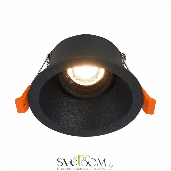 ST207.408.01 Св-к встр. Черный GU10 1*50W  D103xH52 220V Без ламп Встраиваемые светильники