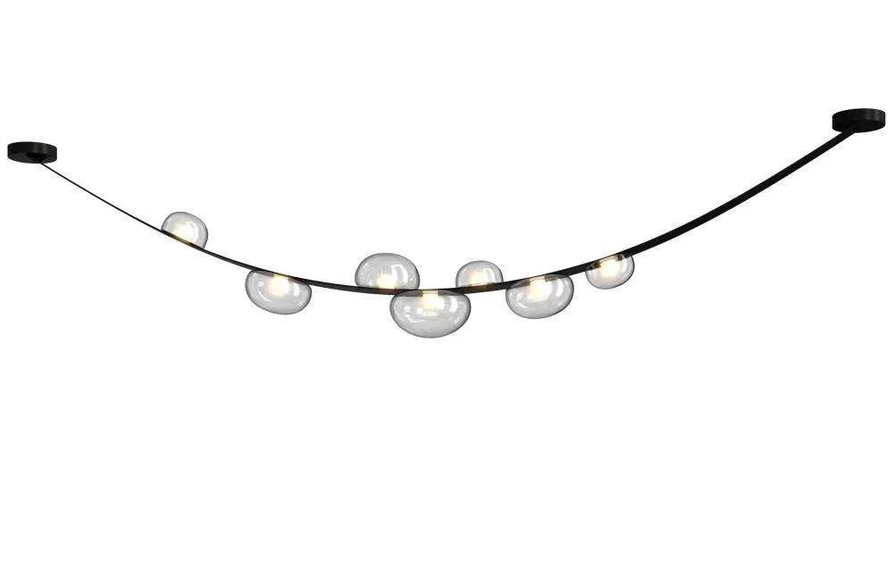 Светильник подвесной BOSQUE SP7 L3000 BLACK/TRANSPARENT Crystal Lux