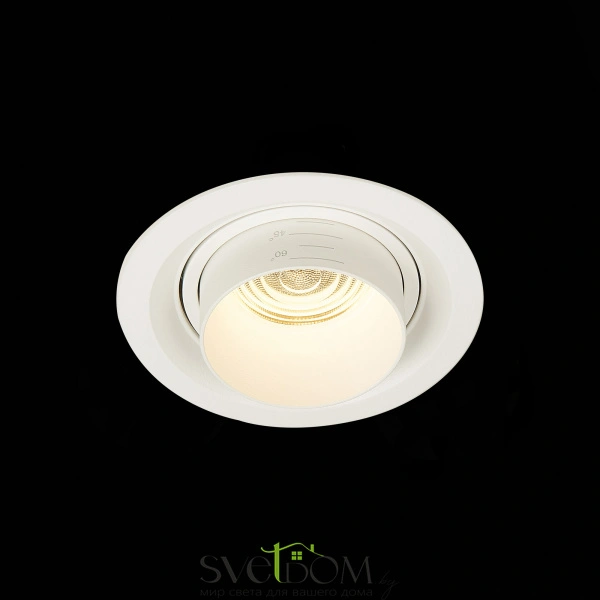 ST701.538.12 Св-к встр. Zoom Белый LED 1*12W 3000K 960Lm Ra90 15°-60° IP20 D115xH95 170-240V Встраиваемые светильники
