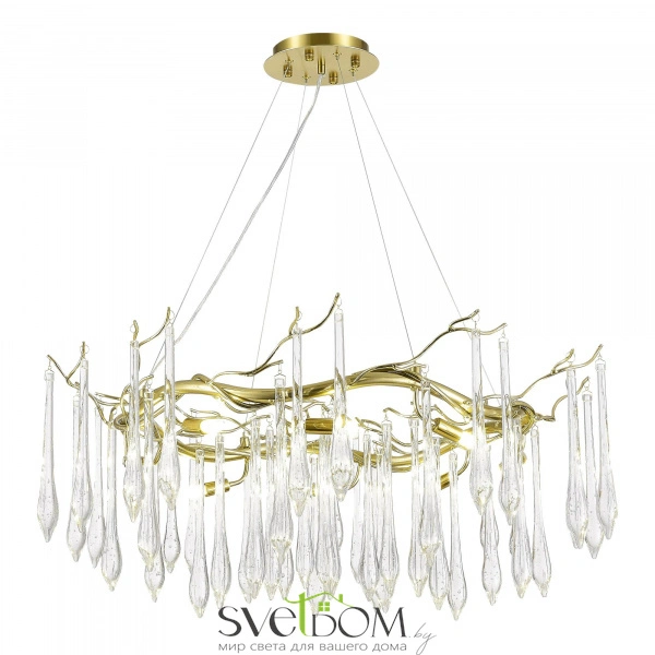 SL1660.203.10 Светильник подвесной ST-Luce Шампань/Шампань, Прозрачный G9 10*5W 4000K TEARDROPS