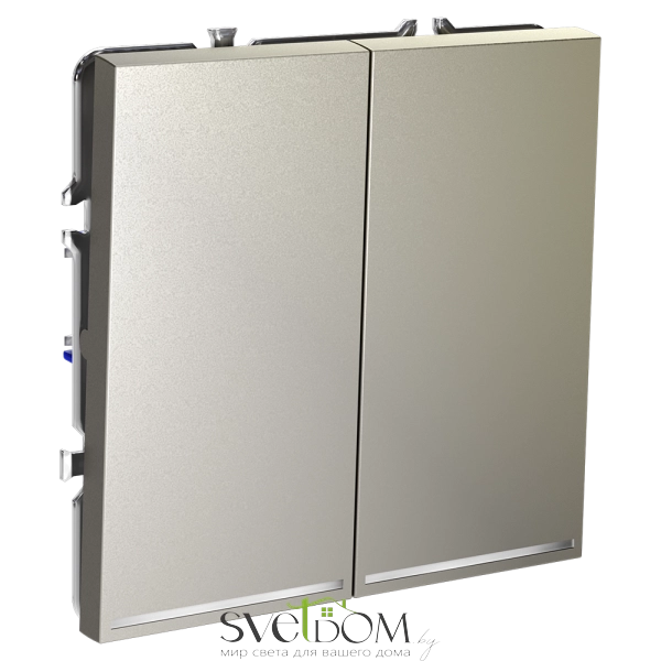 Проходной переключатель двухклавишный с подсветкой Voltum S70 VLS020404  Voltum VLS020404