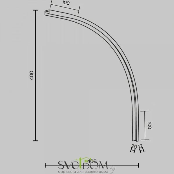 Коннектор радиусный внутренний R300 Basity, черный TRA172ICL-R300-11B