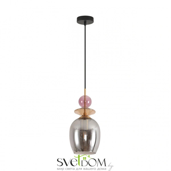 8297/1A MODERNI LN26 368 бронза/смоки/амбер/розовый, металл/стекло Подвес E27 1*40W 220V IRIME