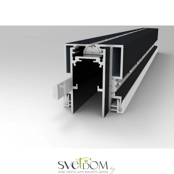 ST003.429.01 Профиль для SKYLINE 48 с демпф. системой в натяжной потолок (ПВХ+ТКАНЬ) ST-Luce Черный SKYLINE 48