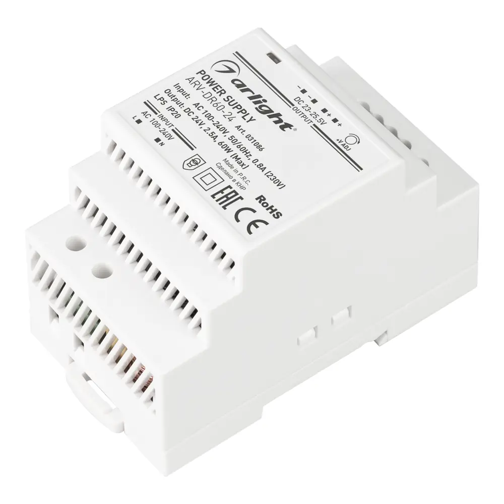 Блок питания ARV-DR60-24 (24V, 2.5A, 60W) Arlight 031086 Arlight