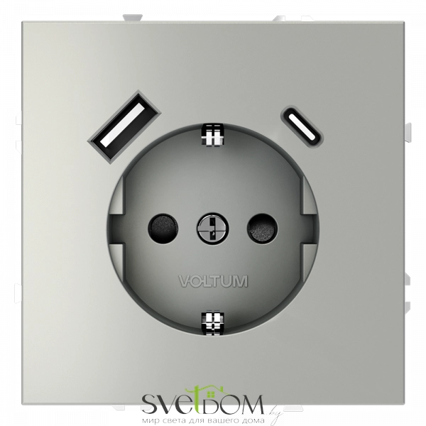 Розетка с USB, A+C Voltum S70 VLS040505 