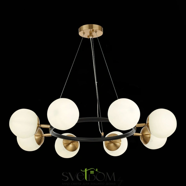 SLE220403-08 Светильник подвесной Черный, Латунь/Белый E27 8*60W FORLI