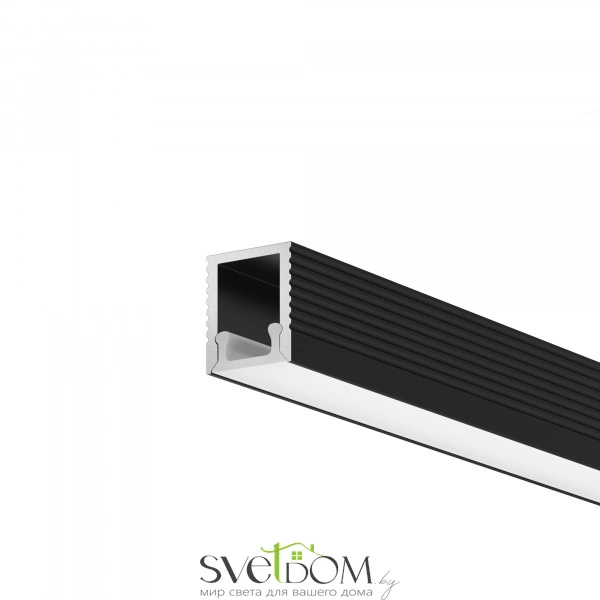 Алюминиевый профиль накладной 8x9 (Черный, 2 м), ALM-0809-B-2M 631002