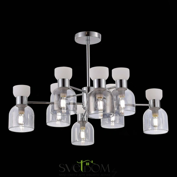 SLE1045-102-08 Светильник потолочный Хром/Белый,  Дымчатый E14 8*40W VENTO