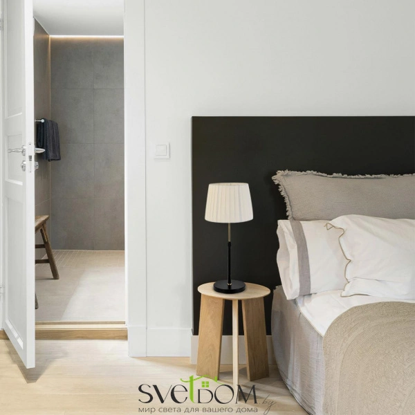 8302/1T MODERNI LN26 519 бронза/черный/бежевый, металл/текстиль Настольная лампа E27 1*60W 220V TUNE