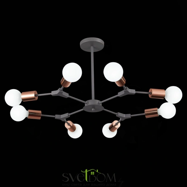 SLE106403-08 Светильник потолочный Серый, Розовое золото E27 8*60W PALARE