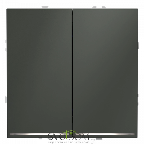 Выключатель двухклавишный с подсветкой Voltum S70 VLS020206  VLS020206 Voltum