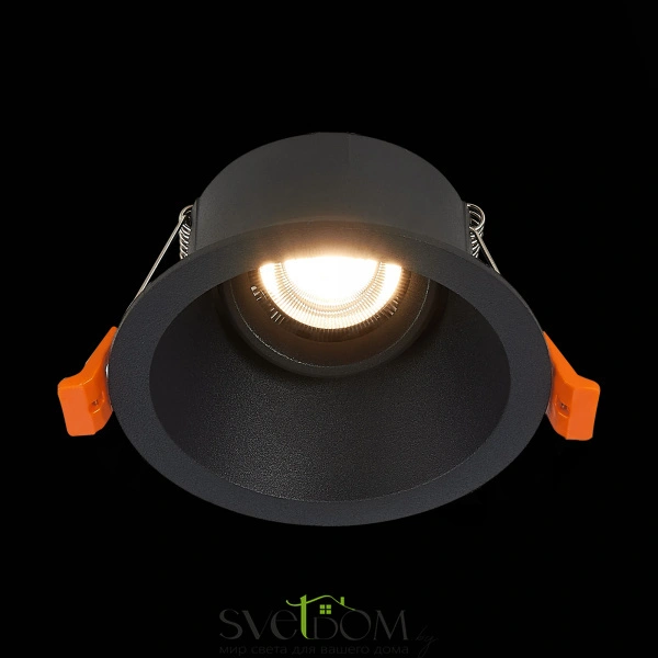 ST207.408.01 Св-к встр. Черный GU10 1*50W  D103xH52 220V Без ламп Встраиваемые светильники