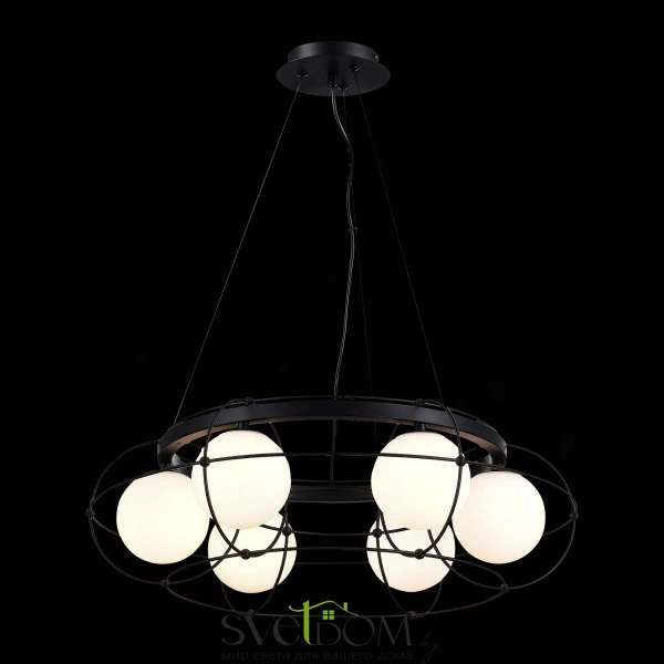 SL1189.403.06 Люстра подвесная ST-Luce Черный/Опал G9 6*5W BEATA