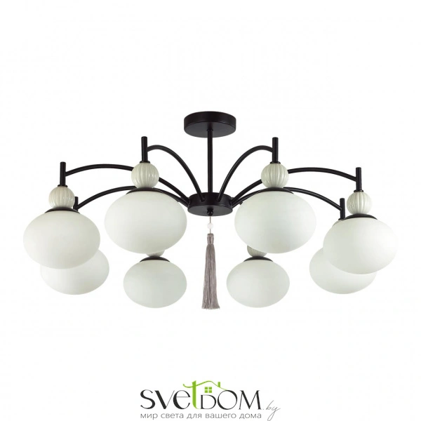 8273/8C NEOCLASSI LN26 041 черный/серый/белый, металл/керамика/стекло Люстра потолочная Е14 8*40W 220V GLORIYA