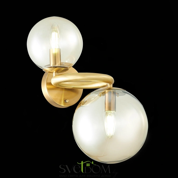 SL1162.301.02 Светильник настенный ST-Luce Латунь/Коньячный E14 2*40W GORIZIA