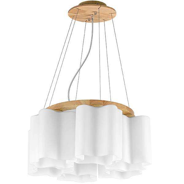 Lightstar 802165 Подвес NUBI LEGNO 6х40W E27 СВЕТЛОЕ ДЕРЕВО/БЕЛЫЙ
