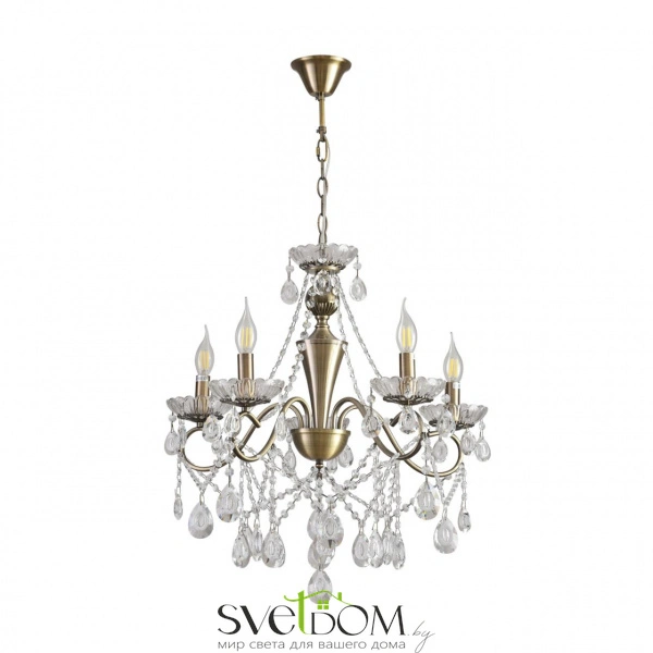 8346/5 CLASSI LN26 089 бронза/прозрачный, металл/хрусталь Люстра потолочная E14 5*40W 220V LUINA