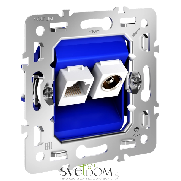Механизм розетки TV+RJ45 кат. 6 Voltum S70 VLS0607M Voltum VLS0607M