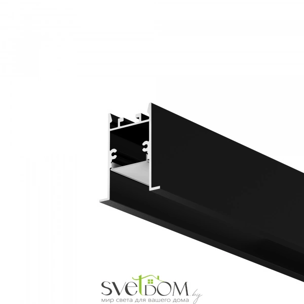 Алюминиевый профиль встраиваемый скрытого монтажа 35x42 (Черный, 2 м), ALM-3542-B-2M 632015