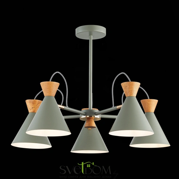 SLE125112-05 Светильник потолочный Серый, Золотистый/Серый, Темное дерево E14 5*40W MODICA