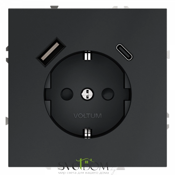 Розетка с USB, A+C Voltum S70 VLS040507 