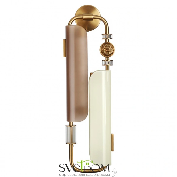 5467/10WL MODERN ODL_EX26 049 белый/коричневый/античная бронза/металл/стекло/декор металл Бра LED x 10W (5W*2) 3000K LION