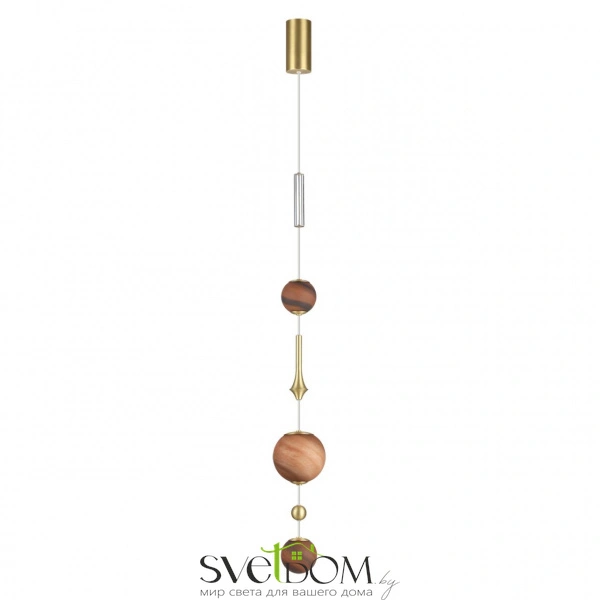 5457/5L MODERN ODL_EX26 051 светлая сатин.латунь/белый/бежевый/коричневый/металл/стекло Подвес LED x 5W 2500K CALLISTO