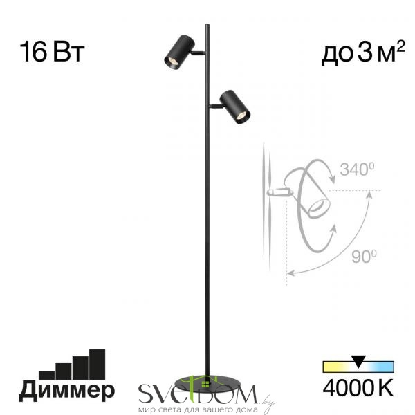 Citilux Twin CL809011N Торшер светодиодный Чёрный