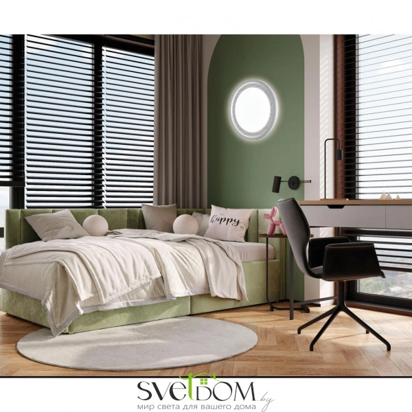 7681/ELN COLOR SN 164 Светильник пластик/сер под дер LED 76Вт 3000/4000/6000K D480 IP43 CCT MAVI WOOD