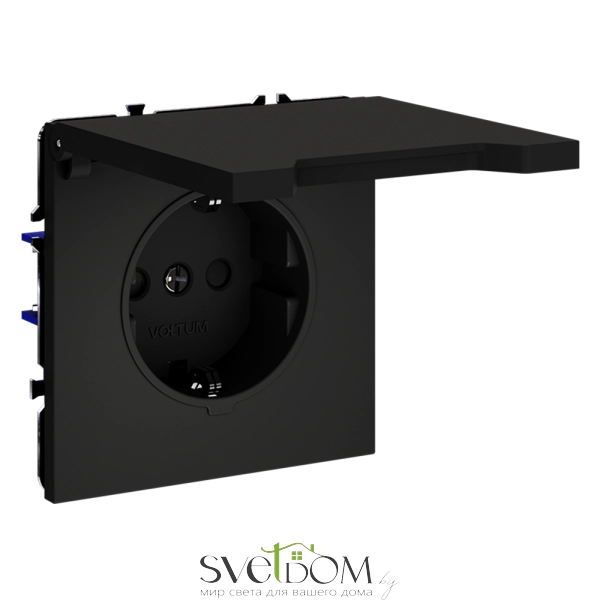 Розетки электрические с заземлением, шторками и крышкой Voltum S70 VLS040308  Voltum VLS040308