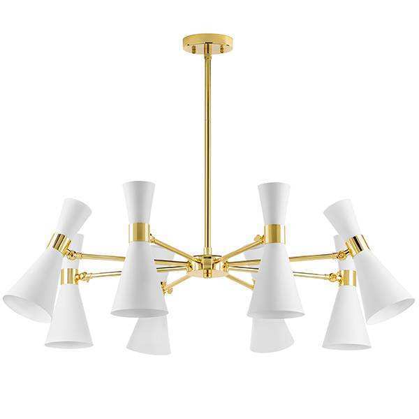 Lightstar 816086 Люстра DUMO 8х40W E14 БЕЛЫЙ МАТОВЫЙ/ЗОЛОТО